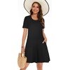 image:imageSummer Dresses for Women Casual Tshirt Short Sleeve Floral Sundress Beach Cover Ups with Pockets 2026A Black