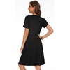 image:imageSummer Dresses for Women Casual Tshirt Short Sleeve Floral Sundress Beach Cover Ups with Pockets 2026A Black
