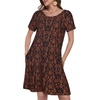 image:imageSummer Dresses for Women Casual Tshirt Short Sleeve Floral Sundress Beach Cover Ups with Pockets 2026A Black Orange Floral