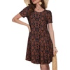 image:imageSummer Dresses for Women Casual Tshirt Short Sleeve Floral Sundress Beach Cover Ups with Pockets 2026A Black Orange Floral