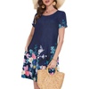 image:imageSummer Dresses for Women Casual Tshirt Short Sleeve Floral Sundress Beach Cover Ups with Pockets 2026A Blue Flower