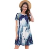 image:imageSummer Dresses for Women Casual Tshirt Short Sleeve Floral Sundress Beach Cover Ups with Pockets 2026A Blue Tie Dye