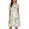 image:imageSummer Dresses for Women Casual Tshirt Short Sleeve Floral Sundress Beach Cover Ups with Pockets 2026A White Purple Floral