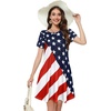 image:imageSummer Dresses for Women Casual Tshirt Short Sleeve Floral Sundress Beach Cover Ups with Pockets 2026American Flag