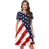 image:imageSummer Dresses for Women Casual Tshirt Short Sleeve Floral Sundress Beach Cover Ups with Pockets 2026American Flag