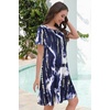 image:imageSummer Dresses for Women Casual Tshirt Short Sleeve Floral Sundress Beach Cover Ups with Pockets 2026B Deep Blue Tie Dye