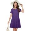 image:imageSummer Dresses for Women Casual Tshirt Short Sleeve Floral Sundress Beach Cover Ups with Pockets 2026B Purple