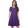 image:imageSummer Dresses for Women Casual Tshirt Short Sleeve Floral Sundress Beach Cover Ups with Pockets 2026B Purple
