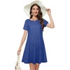 image:imageSummer Dresses for Women Casual Tshirt Short Sleeve Floral Sundress Beach Cover Ups with Pockets 2026B Royal Blue