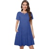 image:imageSummer Dresses for Women Casual Tshirt Short Sleeve Floral Sundress Beach Cover Ups with Pockets 2026B Royal Blue