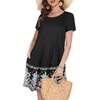 image:imageSummer Dresses for Women Casual Tshirt Short Sleeve Floral Sundress Beach Cover Ups with Pockets 2026Black Floral