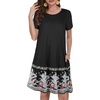 image:imageSummer Dresses for Women Casual Tshirt Short Sleeve Floral Sundress Beach Cover Ups with Pockets 2026Black Floral