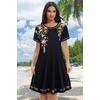 image:imageSummer Dresses for Women Casual Tshirt Short Sleeve Floral Sundress Beach Cover Ups with Pockets 2026Black Flower Bouquet