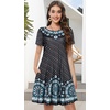 image:imageSummer Dresses for Women Casual Tshirt Short Sleeve Floral Sundress Beach Cover Ups with Pockets 2026Black Star Boho