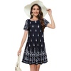 image:imageSummer Dresses for Women Casual Tshirt Short Sleeve Floral Sundress Beach Cover Ups with Pockets 2026Black White Boho