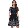 image:imageSummer Dresses for Women Casual Tshirt Short Sleeve Floral Sundress Beach Cover Ups with Pockets 2026Black White Boho