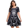 image:imageSummer Dresses for Women Casual Tshirt Short Sleeve Floral Sundress Beach Cover Ups with Pockets 2026Black White Flower