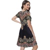image:imageSummer Dresses for Women Casual Tshirt Short Sleeve Floral Sundress Beach Cover Ups with Pockets 2026Black Yellow Boho