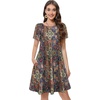 image:imageSummer Dresses for Women Casual Tshirt Short Sleeve Floral Sundress Beach Cover Ups with Pockets 2026Blue Boho Print