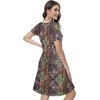 image:imageSummer Dresses for Women Casual Tshirt Short Sleeve Floral Sundress Beach Cover Ups with Pockets 2026Blue Boho Print