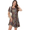 image:imageSummer Dresses for Women Casual Tshirt Short Sleeve Floral Sundress Beach Cover Ups with Pockets 2026Blue Boho Print