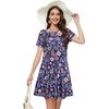 image:imageSummer Dresses for Women Casual Tshirt Short Sleeve Floral Sundress Beach Cover Ups with Pockets 2026Blue Colorful Floral