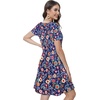 image:imageSummer Dresses for Women Casual Tshirt Short Sleeve Floral Sundress Beach Cover Ups with Pockets 2026Blue Colorful Floral
