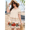 image:imageSummer Dresses for Women Casual Tshirt Short Sleeve Floral Sundress Beach Cover Ups with Pockets 2026C Apricot Flower