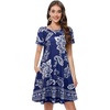image:imageSummer Dresses for Women Casual Tshirt Short Sleeve Floral Sundress Beach Cover Ups with Pockets 2026Deep Bule Boho