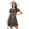 image:imageSummer Dresses for Women Casual Tshirt Short Sleeve Floral Sundress Beach Cover Ups with Pockets 2026Golden Butterfly