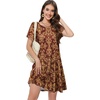 image:imageSummer Dresses for Women Casual Tshirt Short Sleeve Floral Sundress Beach Cover Ups with Pockets 2026Wine Red Yellow Floral