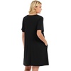 image:imageelescat Sundress for Women Casual Loose Summer Short Sleeve Pleated Front Crew Neck T Shirt Dress with Pockets 2026Black