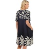 image:imageelescat Sundress for Women Casual Loose Summer Short Sleeve Pleated Front Crew Neck T Shirt Dress with Pockets 2026Black Beige Floral