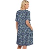 image:imageelescat Sundress for Women Casual Loose Summer Short Sleeve Pleated Front Crew Neck T Shirt Dress with Pockets 2026Blue Green Floral