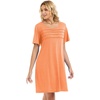 image:imageelescat Sundress for Women Casual Loose Summer Short Sleeve Pleated Front Crew Neck T Shirt Dress with Pockets 2026Coral Orange Pink