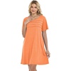 image:imageelescat Sundress for Women Casual Loose Summer Short Sleeve Pleated Front Crew Neck T Shirt Dress with Pockets 2026Coral Orange Pink