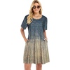 image:imageelescat Sundress for Women Casual Loose Summer Short Sleeve Pleated Front Crew Neck T Shirt Dress with Pockets 2026Grey Khaki Boho