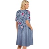 image:imageelescat Sundress for Women Casual Loose Summer Short Sleeve Pleated Front Crew Neck T Shirt Dress with Pockets 2026Greyish Blue Floral