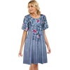 image:imageelescat Sundress for Women Casual Loose Summer Short Sleeve Pleated Front Crew Neck T Shirt Dress with Pockets 2026Greyish Blue Floral