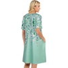 image:imageelescat Sundress for Women Casual Loose Summer Short Sleeve Pleated Front Crew Neck T Shirt Dress with Pockets 2026Light Green Floral