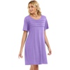 image:imageelescat Sundress for Women Casual Loose Summer Short Sleeve Pleated Front Crew Neck T Shirt Dress with Pockets 2026Purple