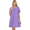 image:imageelescat Sundress for Women Casual Loose Summer Short Sleeve Pleated Front Crew Neck T Shirt Dress with Pockets 2026Purple