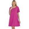 image:imageelescat Sundress for Women Casual Loose Summer Short Sleeve Pleated Front Crew Neck T Shirt Dress with Pockets 2026Rose