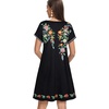 image:imageelescat Sundresses for Women 2026 Summer Casual Loose V Neck Short Sleeve Tshirt Dress with PocketsBlack Green Flower