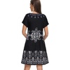image:imageelescat Sundresses for Women 2026 Summer Casual Loose V Neck Short Sleeve Tshirt Dress with PocketsBlack Ice Floral