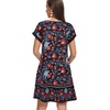 image:imageelescat Sundresses for Women 2026 Summer Casual Loose V Neck Short Sleeve Tshirt Dress with PocketsBlack Red Floral
