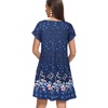 image:imageelescat Sundresses for Women 2026 Summer Casual Loose V Neck Short Sleeve Tshirt Dress with PocketsNavy Blue Floral