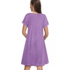 image:imageelescat Sundresses for Women 2026 Summer Casual Loose V Neck Short Sleeve Tshirt Dress with PocketsPurple