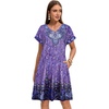 image:imageelescat Sundresses for Women 2026 Summer Casual Loose V Neck Short Sleeve Tshirt Dress with PocketsPurple Boho