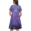 image:imageelescat Sundresses for Women 2026 Summer Casual Loose V Neck Short Sleeve Tshirt Dress with PocketsPurple Boho